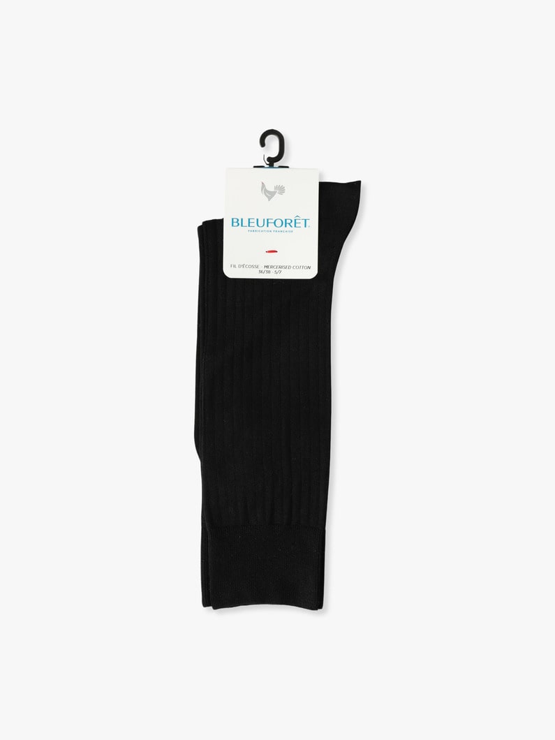 Solid Mercerised Cotton Socks 詳細画像 black