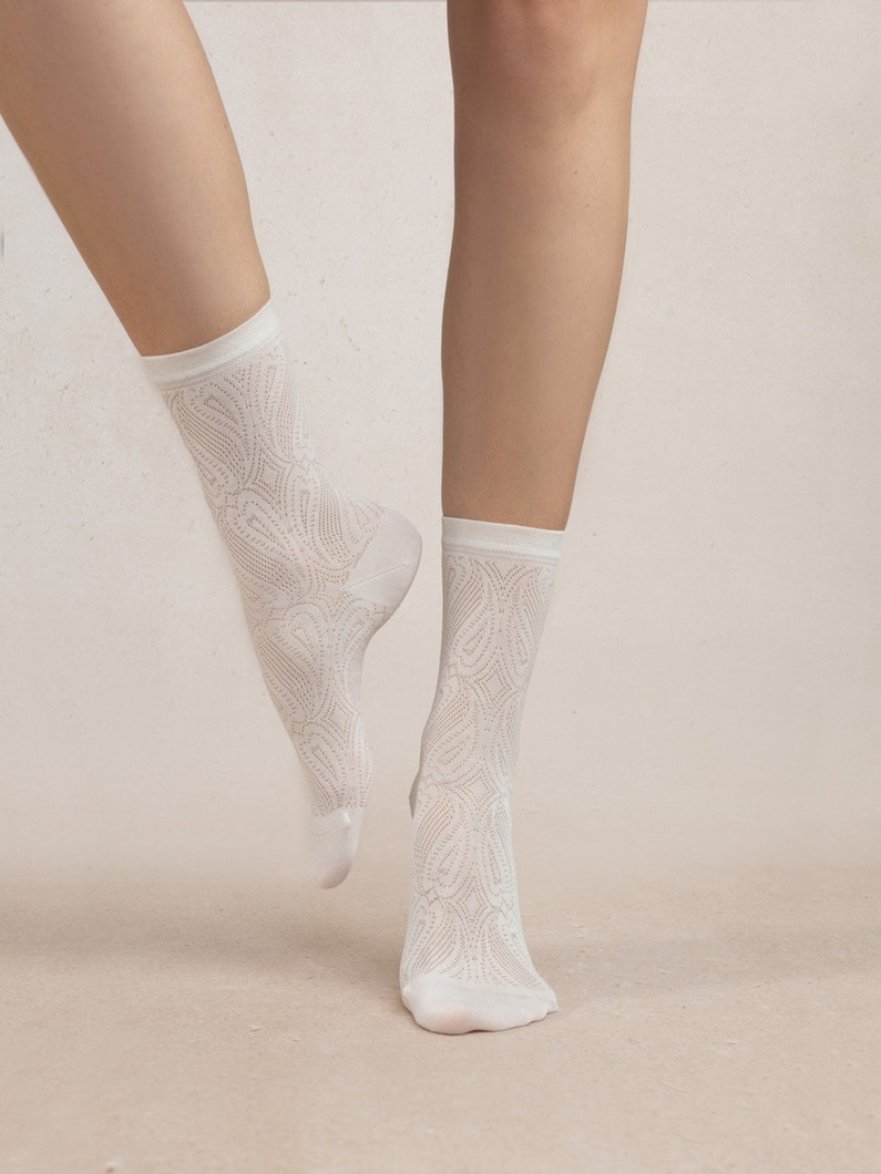 レース シルク ソックス 詳細画像 ivory 1