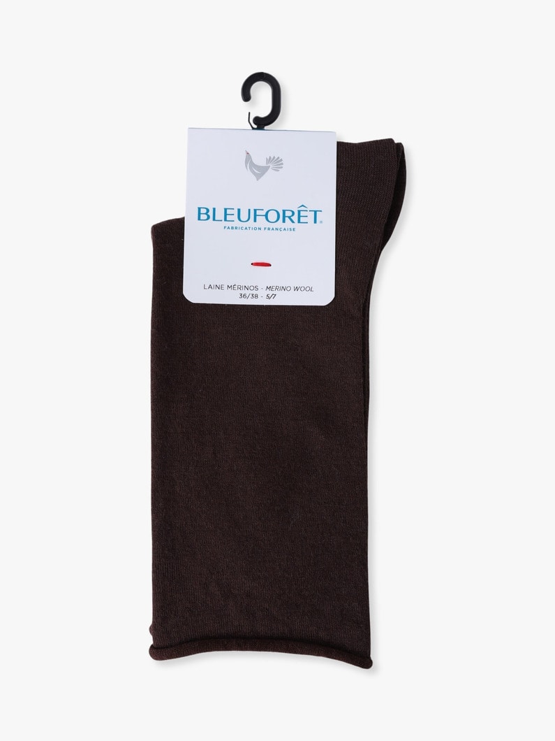 ロールトップ ウールコットン ソックス 詳細画像 brown 2