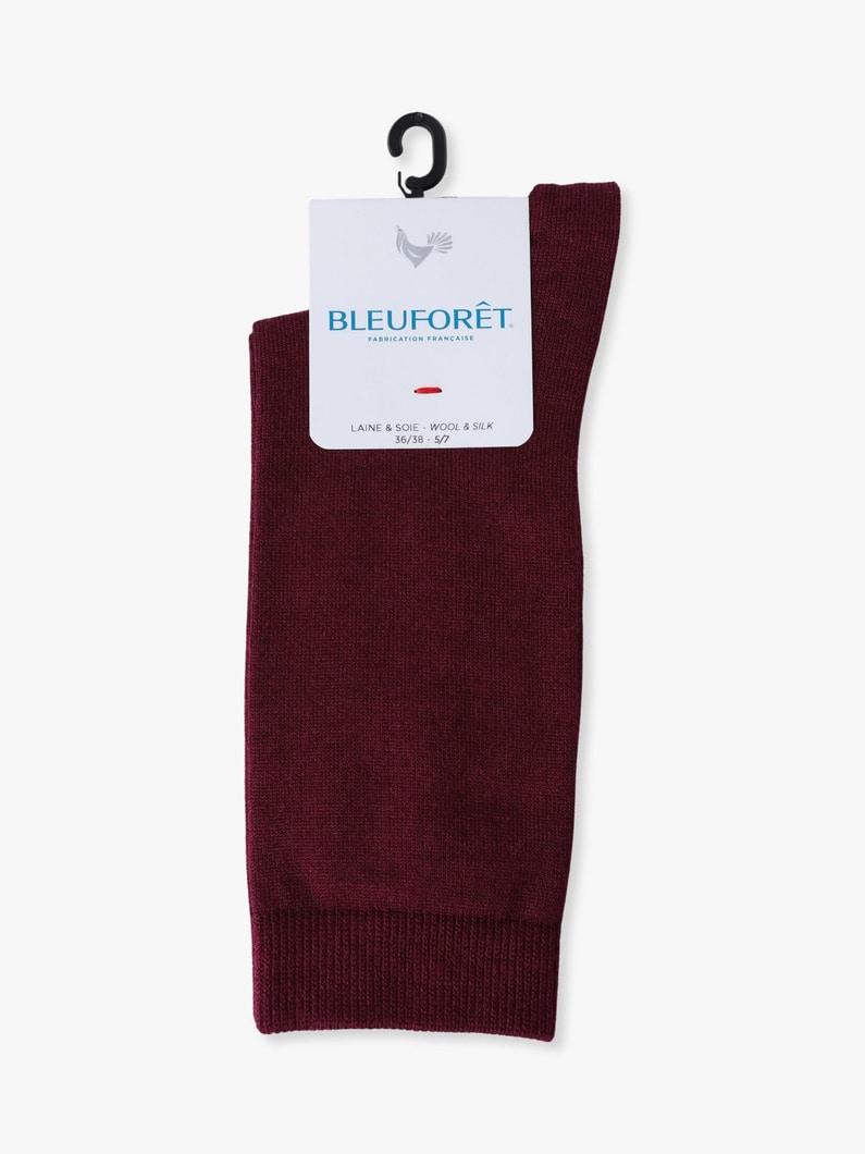 ウールシルク ジャージー ソックス 詳細画像 dark pink