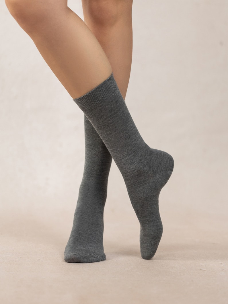 ウールシルク ジャージー ソックス 詳細画像 gray 1