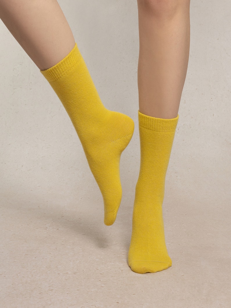 カシミア ソックス 詳細画像 yellow