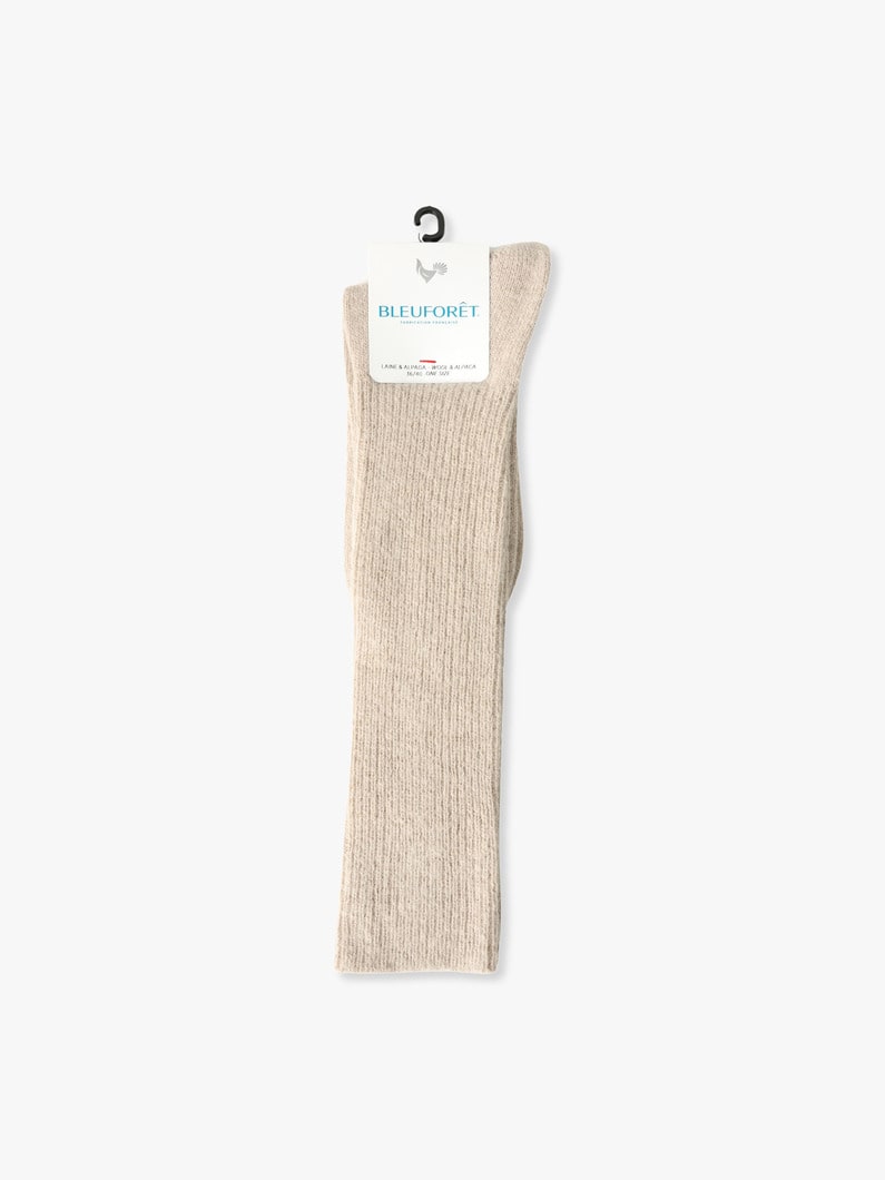 Alpaca Wool Knee-High Socks 詳細画像 beige 1