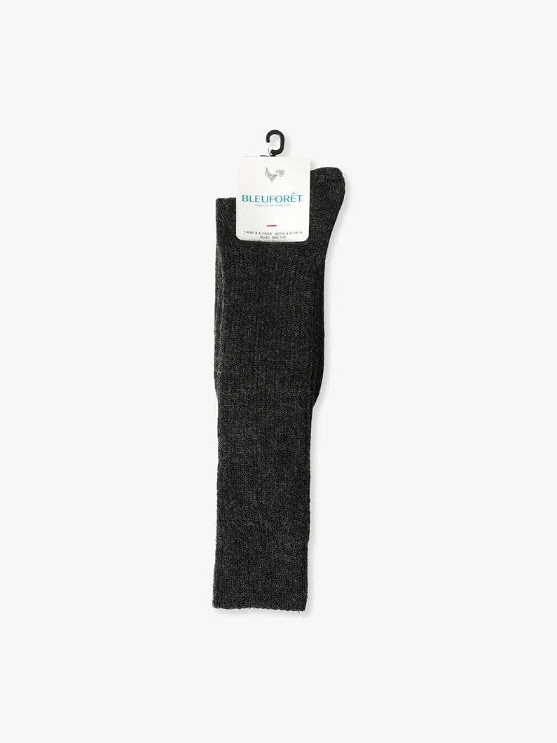 Alpaca Wool Knee-High Socks 詳細画像 dark gray 1