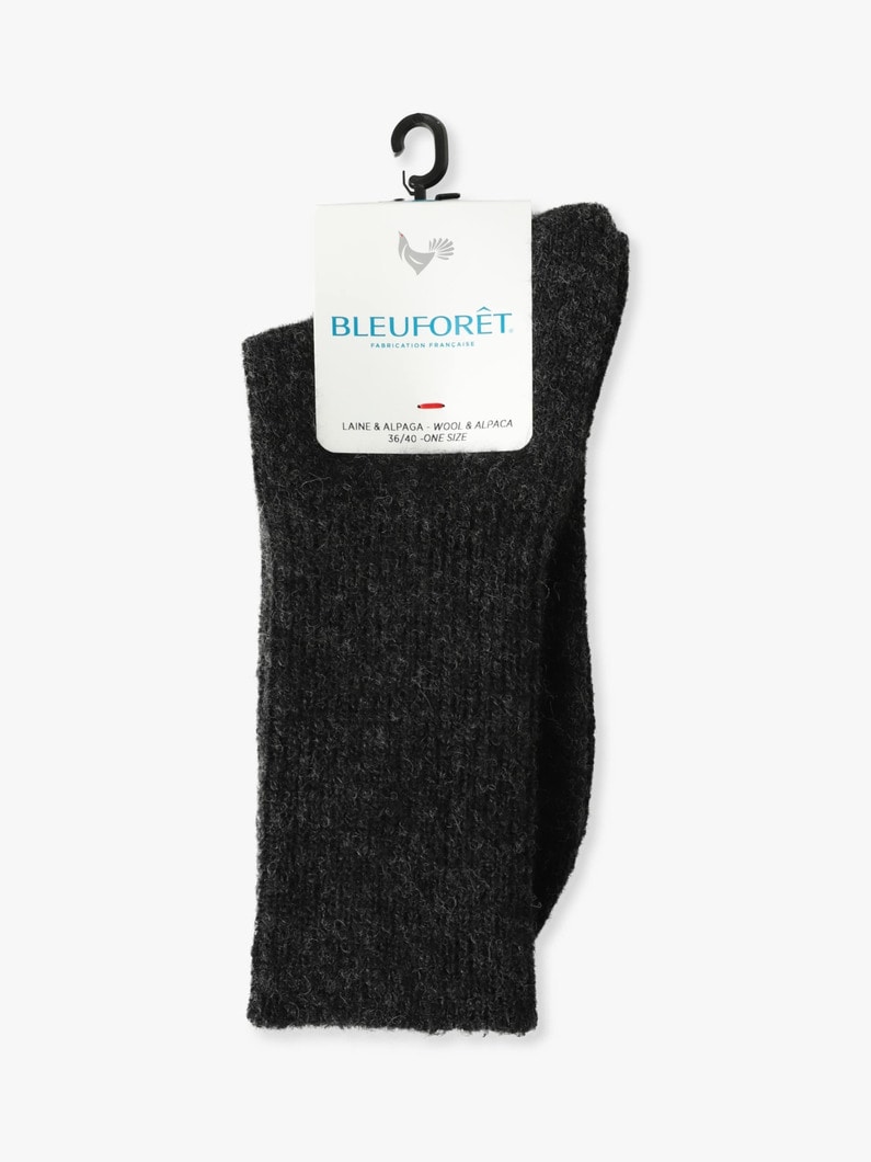 アルパカ ウール ソックス 詳細画像 dark gray 2