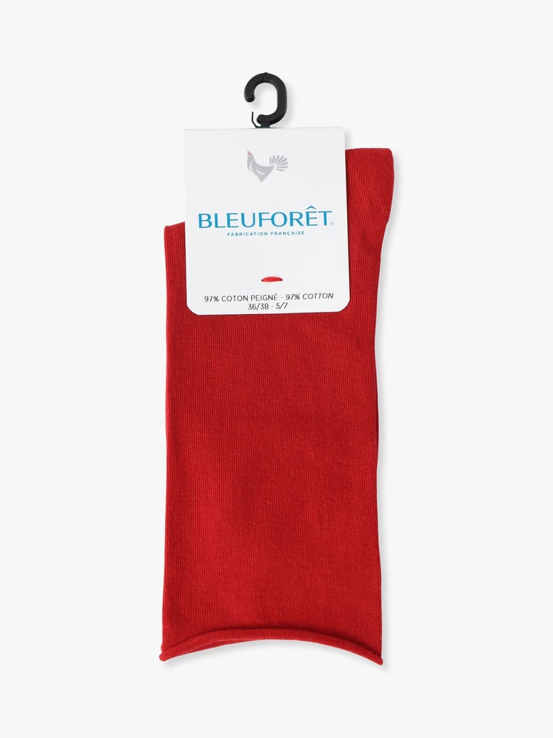 ロールトップ ピュアコットン ソックス 詳細画像 red 2