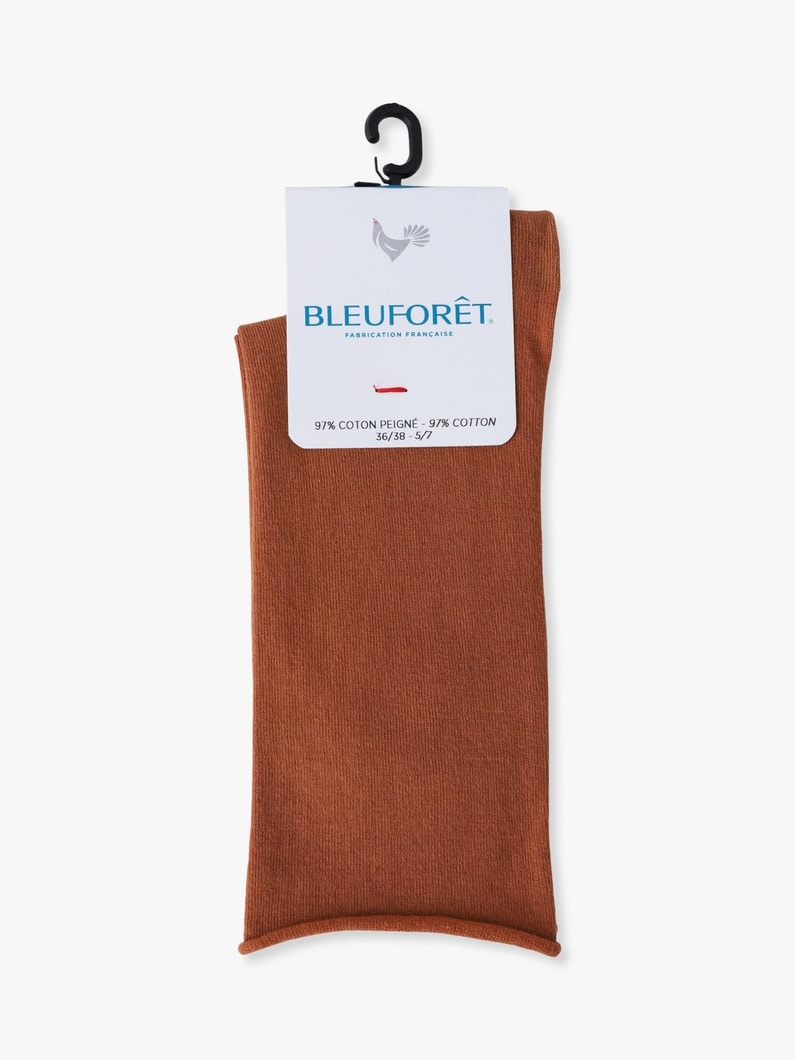 ロールトップ ピュアコットン ソックス 詳細画像 light brown 2