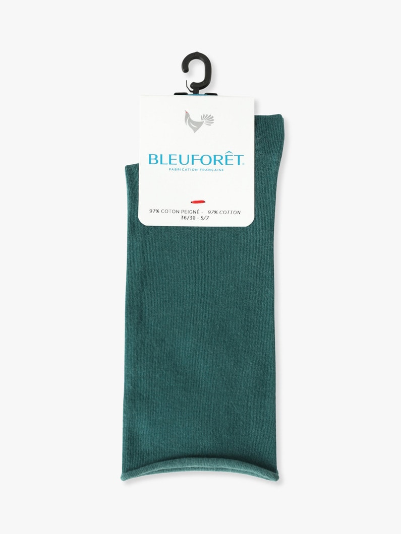 Roll Top Pure Cotton Socks 詳細画像 green