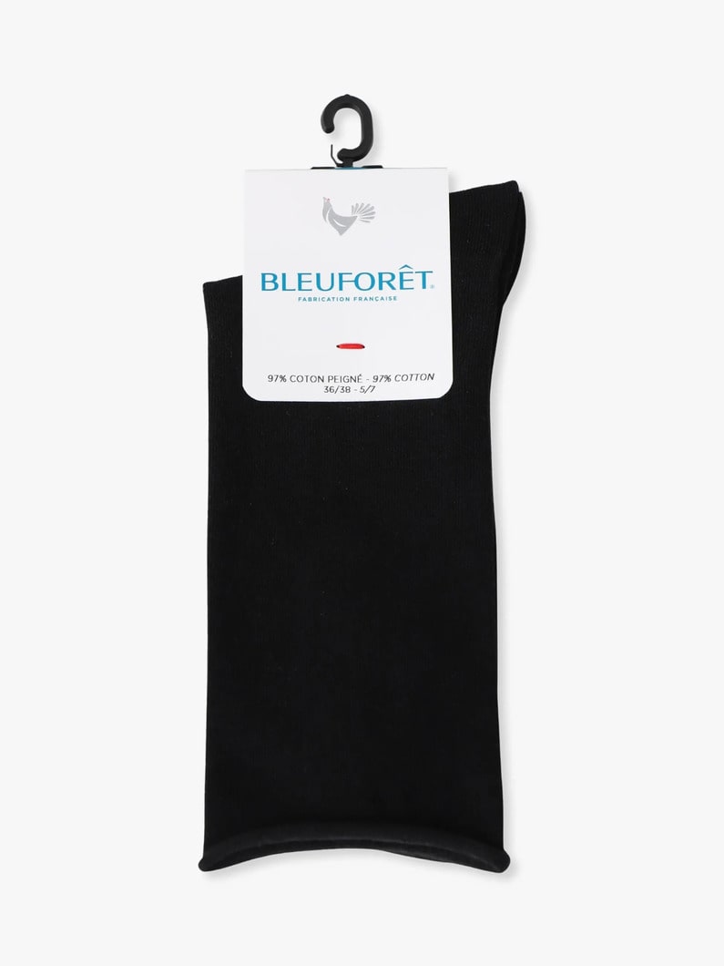 ロールトップ ピュアコットン ソックス 詳細画像 black 2