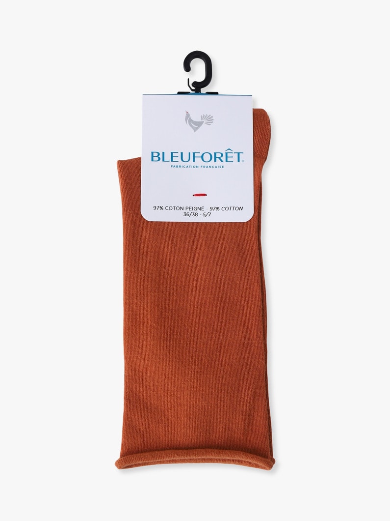 ロールトップ ピュアコットン ソックス 詳細画像 rust