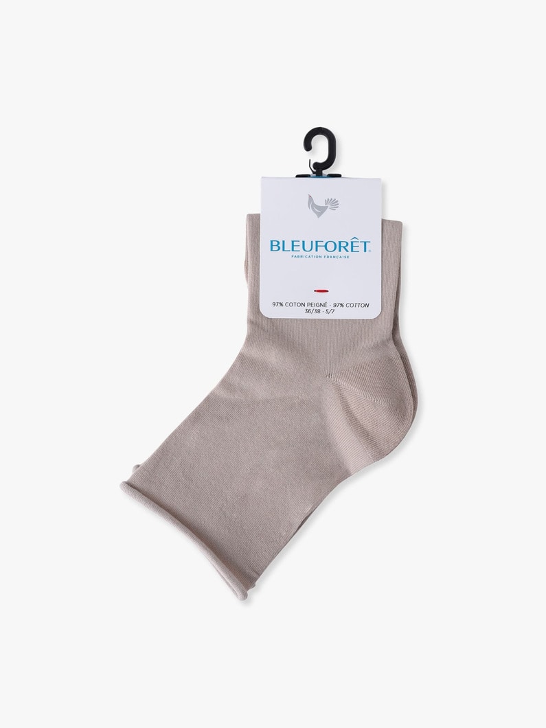 ソリッドベルベットコットン アンクルソックス 詳細画像 beige 2