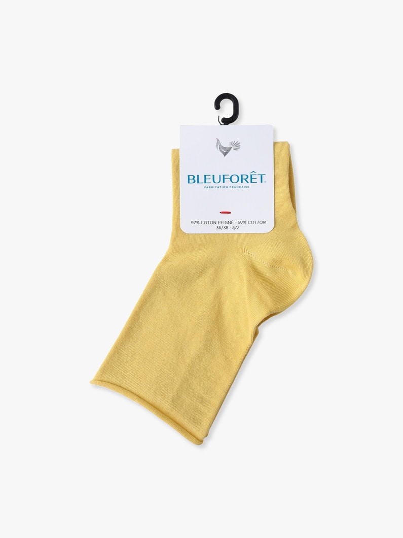ソリッドベルベットコットン アンクルソックス 詳細画像 yellow