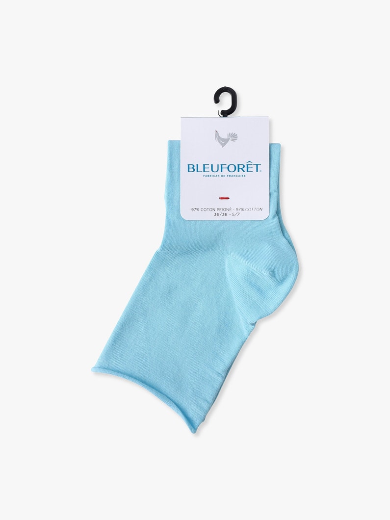 ソリッドベルベットコットン アンクルソックス 詳細画像 turquoise 1