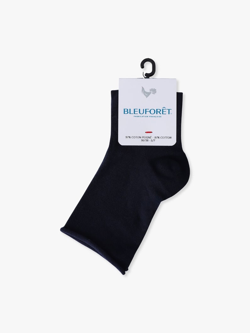 ソリッドベルベットコットン アンクルソックス 詳細画像 navy 2