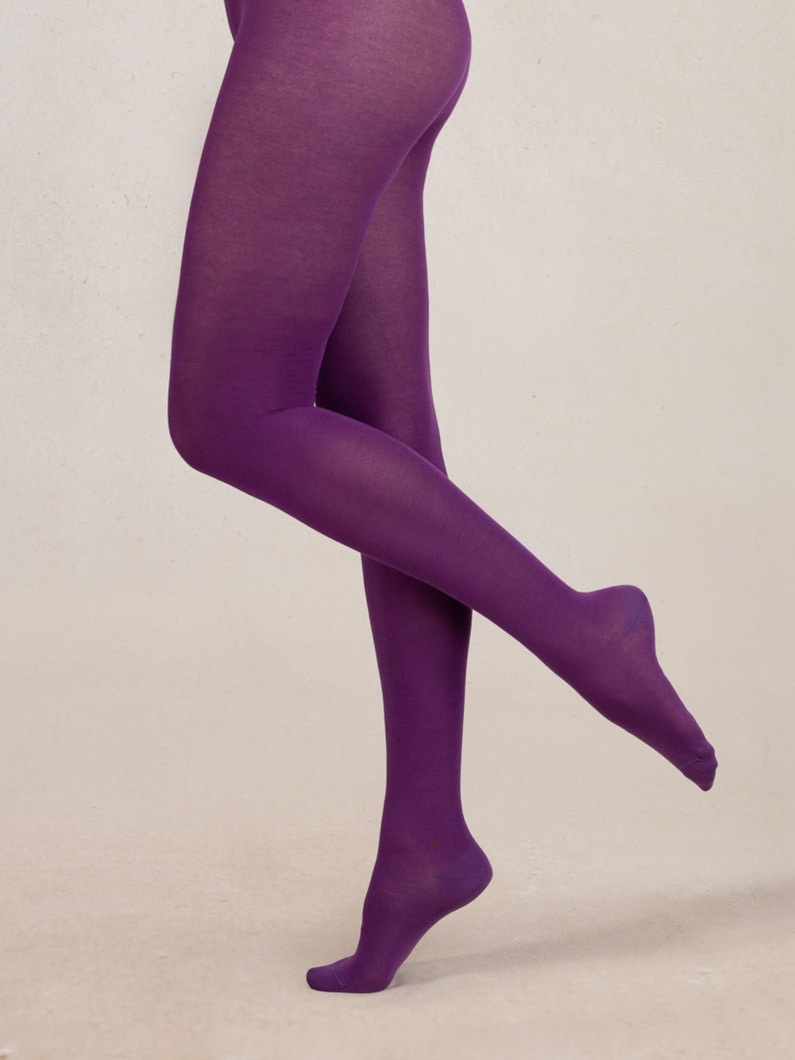 ベルベット ピュアコットン タイツ 詳細画像 purple