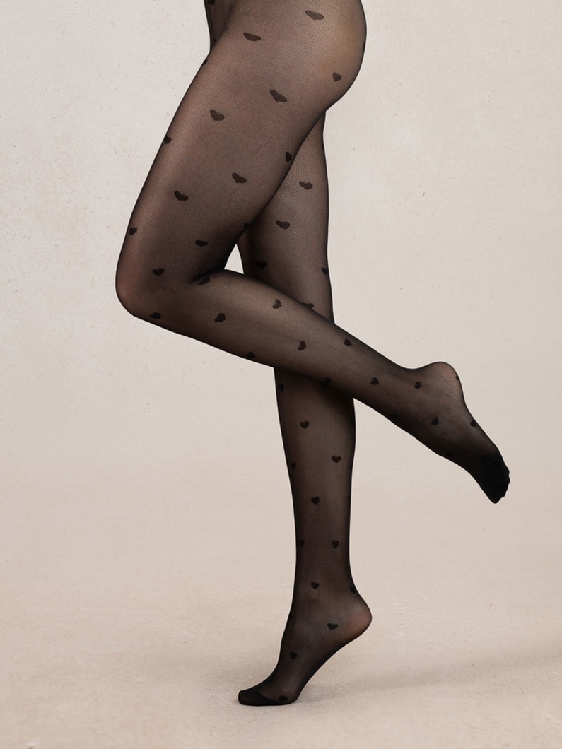 ハート 30デニール パンティストッキング 詳細画像 black 1