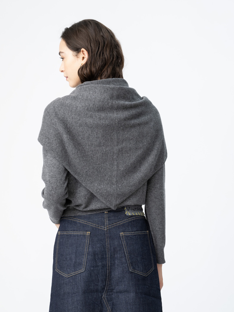 ルリ カシミア バンダナ（グレー/ブラウン/ベージュ） 詳細画像 gray 2