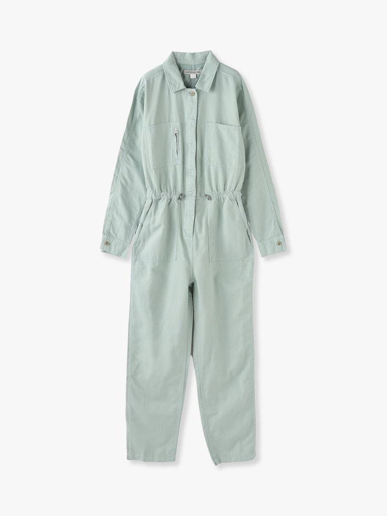Station Cinched Jumpsuit (light blue)｜OUTERKNOWN(アウターノウン 