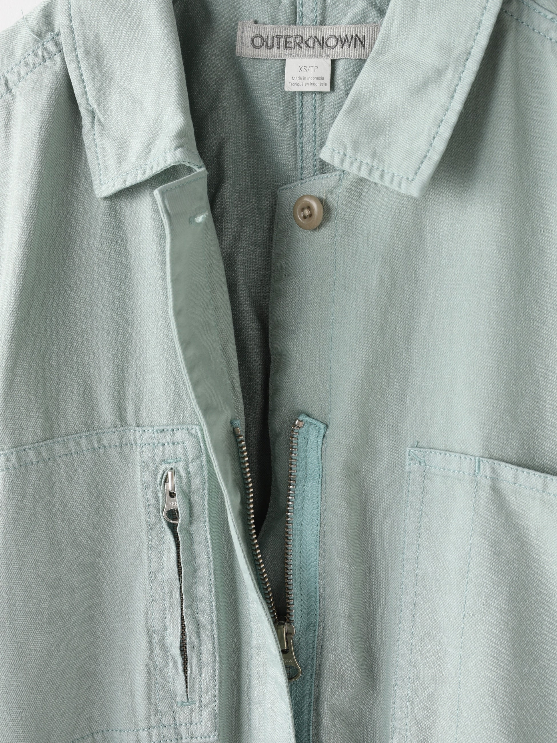 Station Cinched Jumpsuit (light blue)｜OUTERKNOWN(アウターノウン