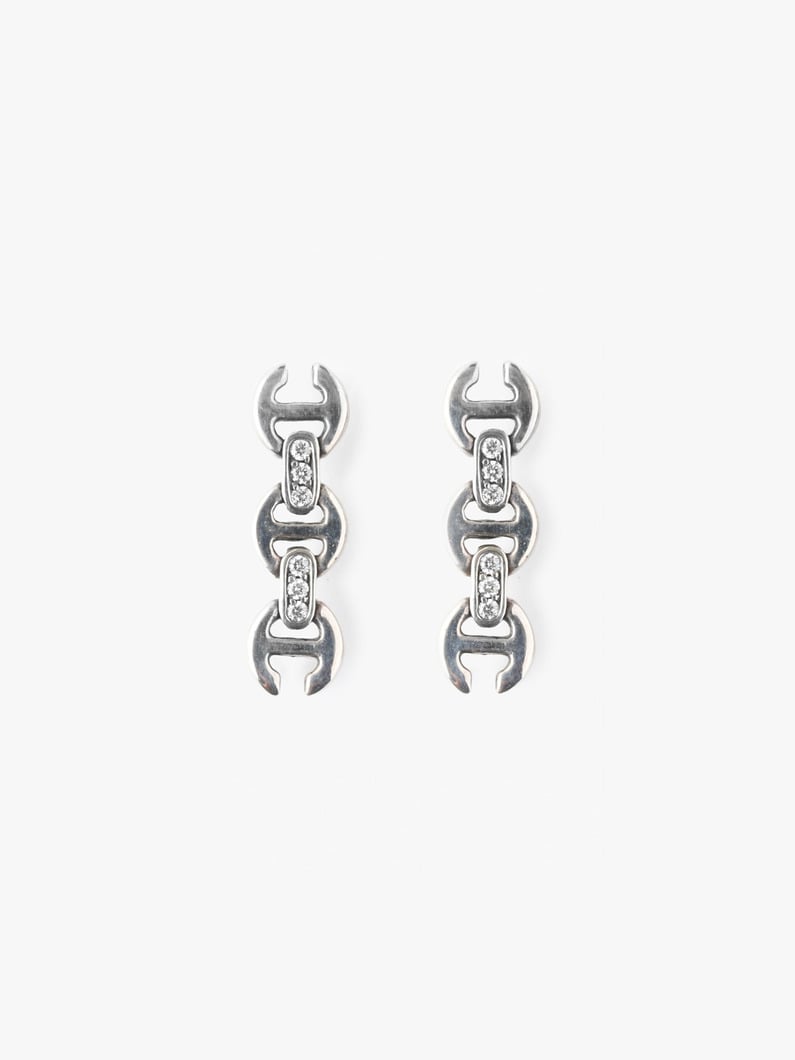 3mm Toggle Studs With Diamond Pierced Earrings 詳細画像 silver 1