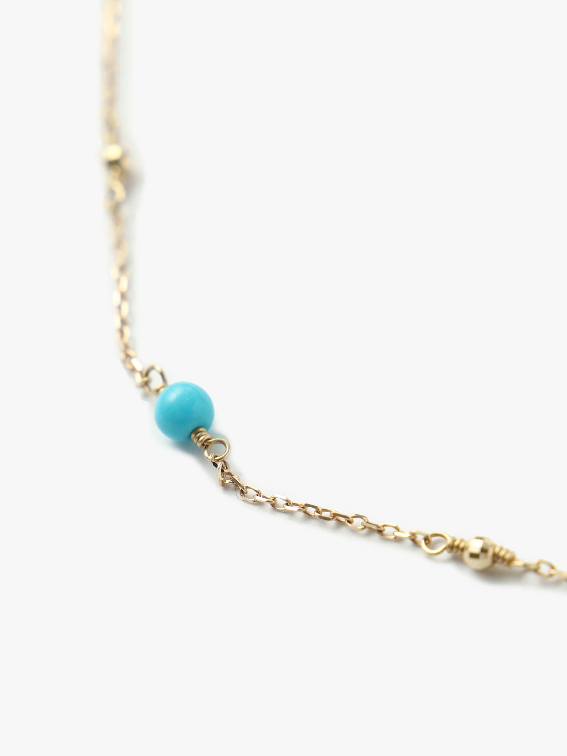 14kt Necklace With Turquoise (Medium)