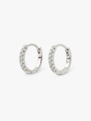 Mini Cirque White Diamond Pierced Earrings 詳細画像 white gold