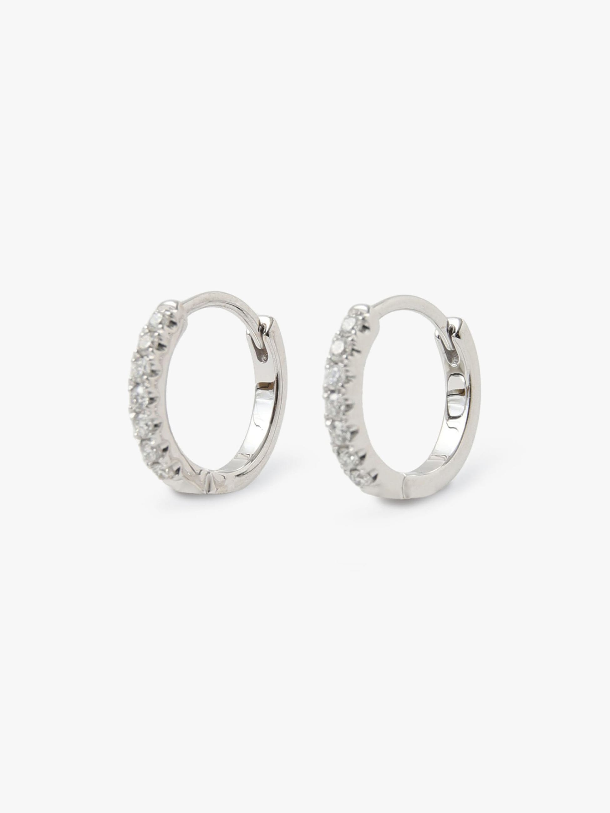 Mini Cirque White Diamond Pierced Earrings