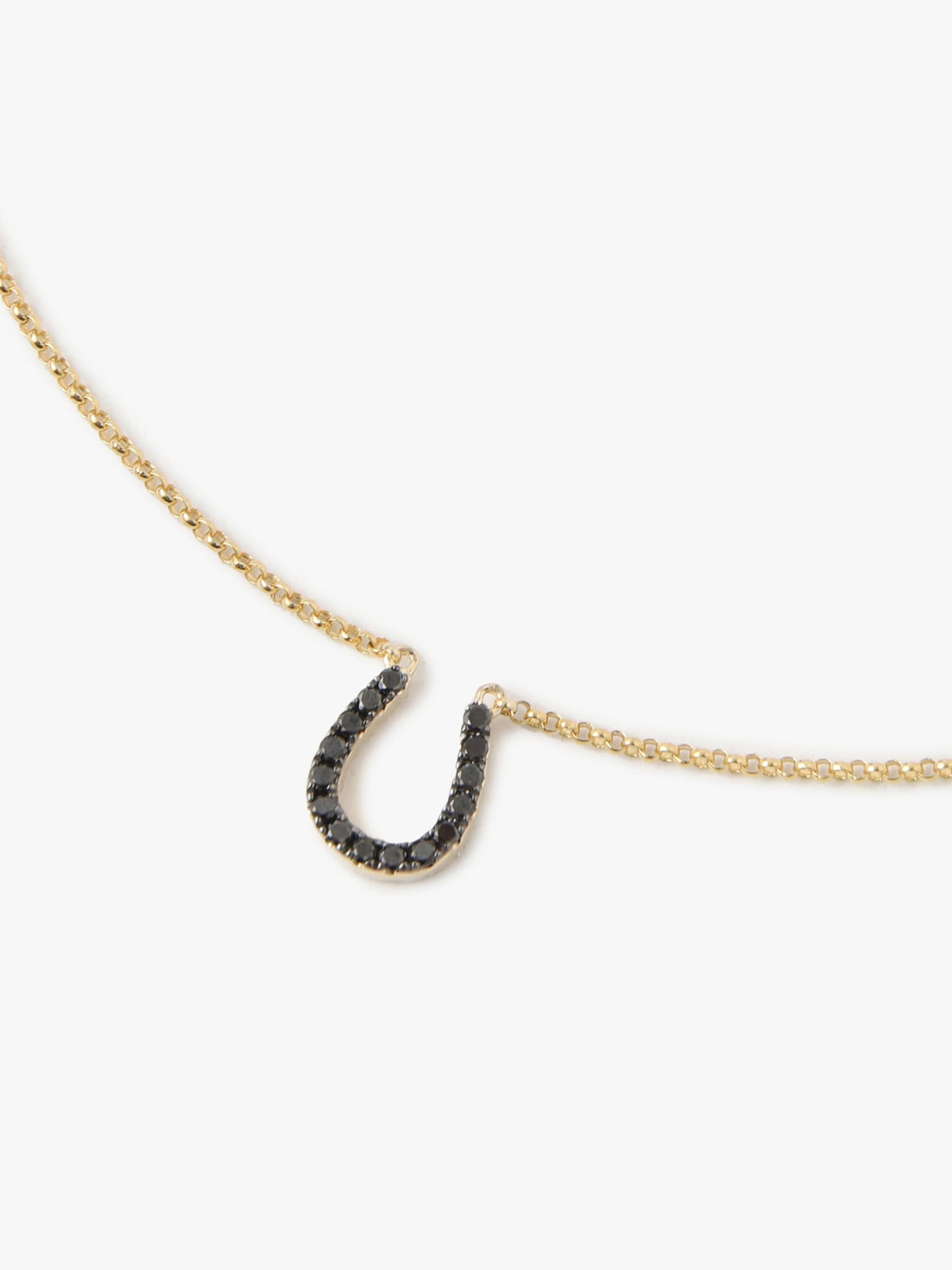 White＆Black Diamond Horse Shoe Necklace｜BETTINA JAVAHERI 