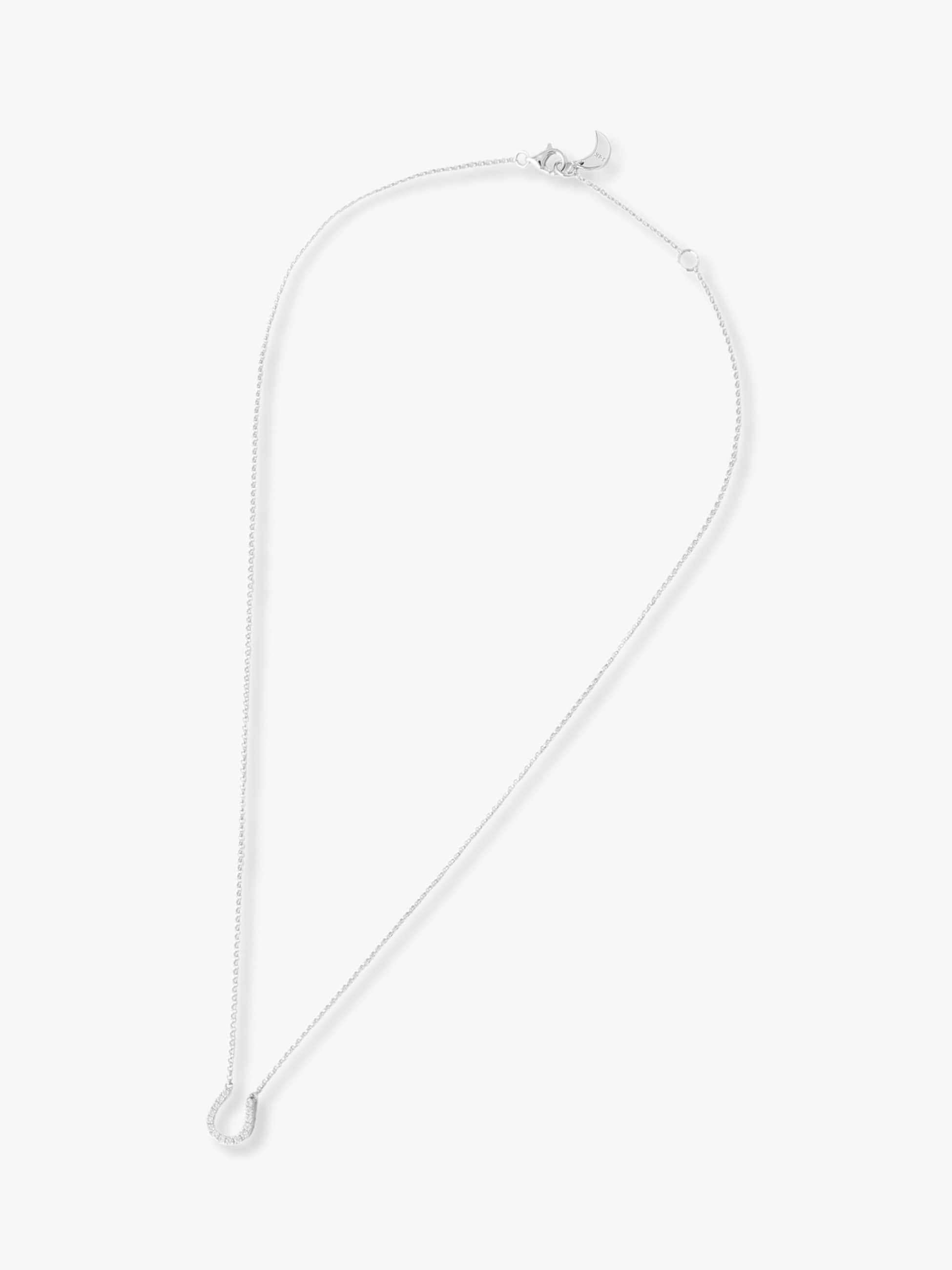 White&Black Diamond Horse Shoe Necklace
