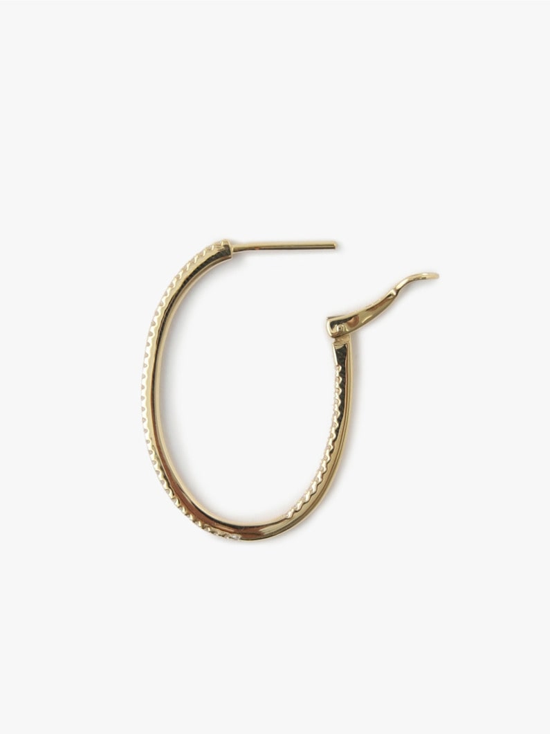 Infinite Oval Hoop Pierced Earrings 詳細画像 white gold 5
