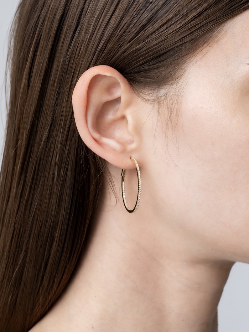 インフィニット オーバルフープピアス 詳細画像 yellow gold 4