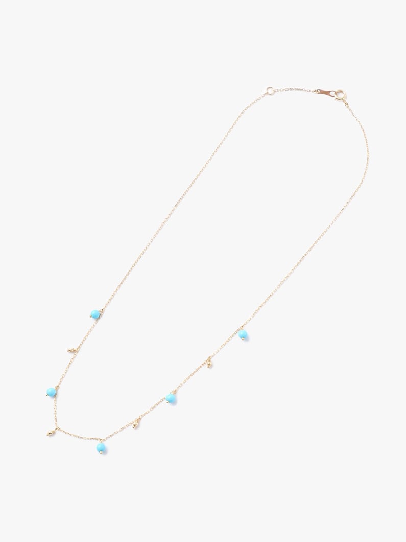 14kt Floating Turquoise Adjustable Chain Necklace 詳細画像 other 1