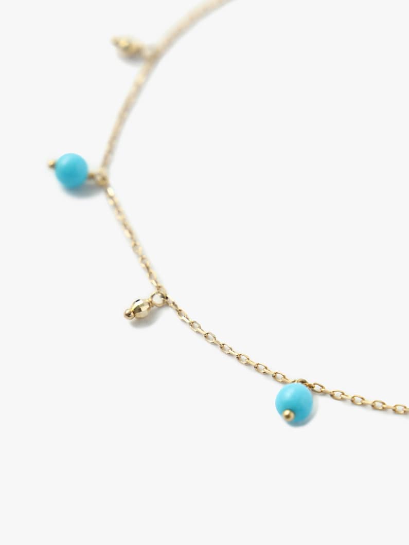 14kt Floating Turquoise Adjustable Chain Necklace 詳細画像 other 2