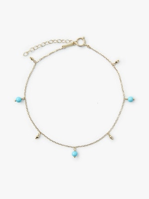 14kt. Anklet Turquoise＆Gold Beads 詳細画像 other