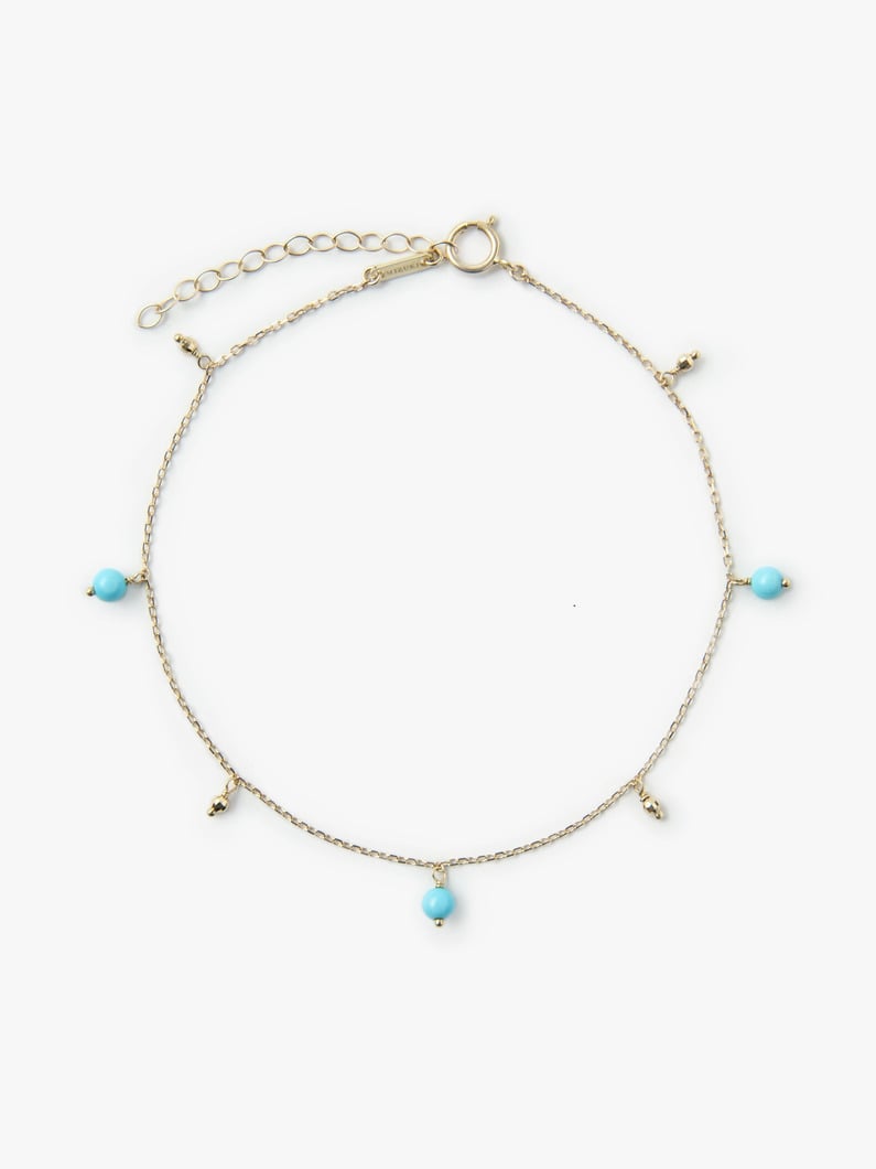 14kt. Anklet Turquoise＆Gold Beads 詳細画像 other 1
