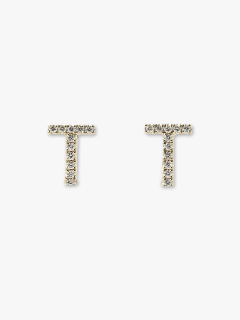 14K White Diamond Bar Clip Earrings 詳細画像 yellow gold 3
