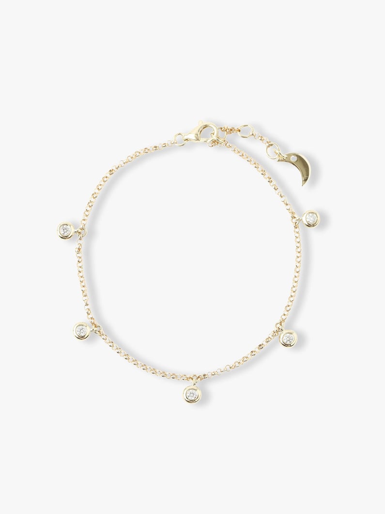 14kt Dangling Dome with White Diamond  Bracelet 詳細画像 yellow gold 1