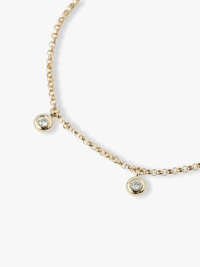 14kt Dangling Dome with White Diamond  Bracelet 詳細画像 yellow gold 3