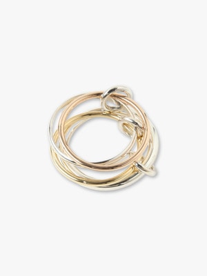 18K Yellow Gold Rose Gold and Sterling Silver with Silver Connectors 4  Links Hyacinth Ring