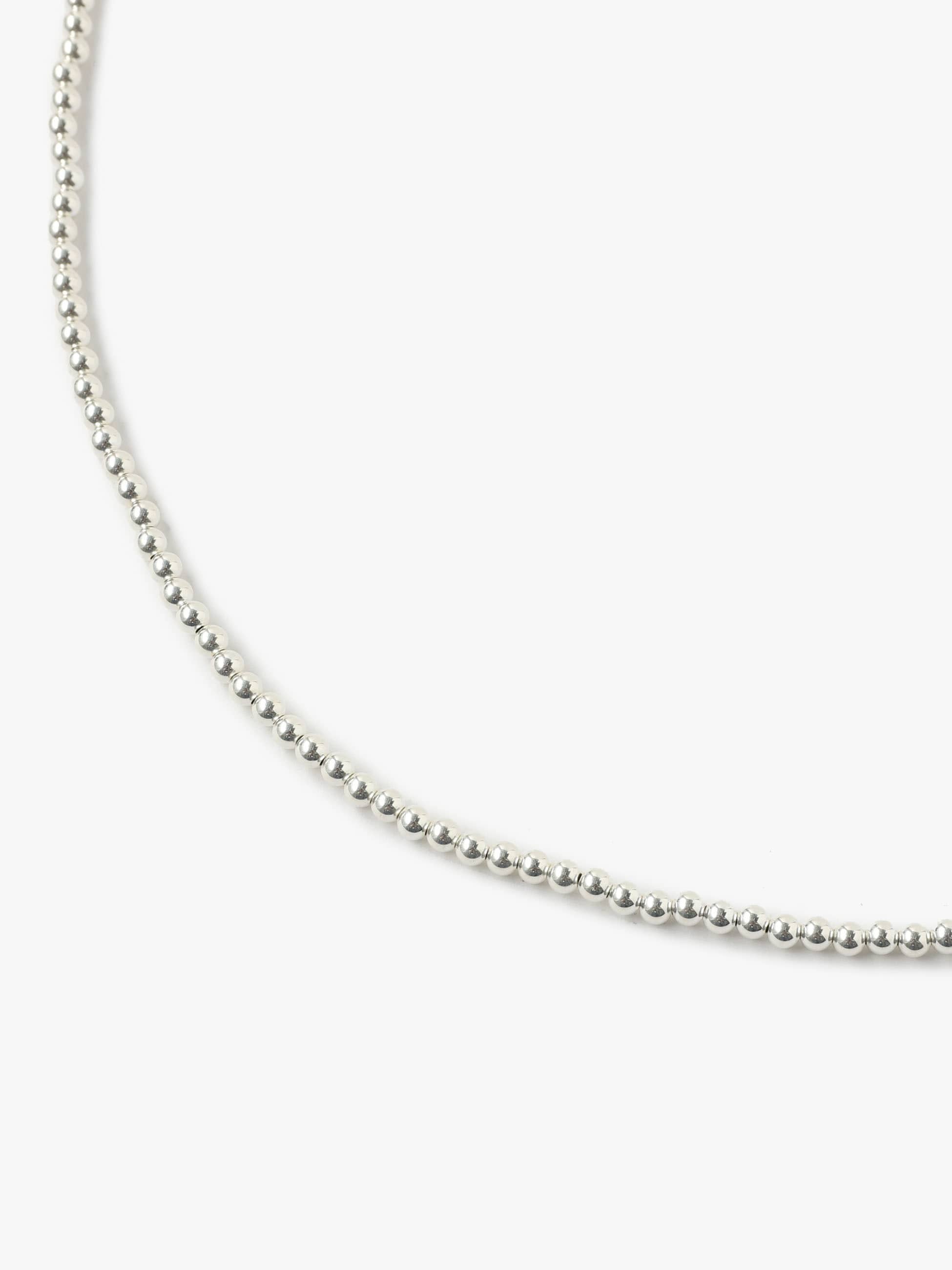 Silver Beads Necklace (5mm×71)｜Indian Jewelry(インディアン 