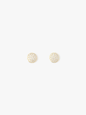 Dainty Stud White Diamond Pierced Earrings(yellow gold) 詳細画像 yellow gold