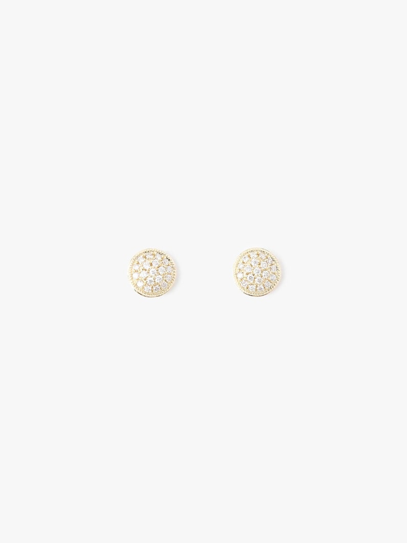 Dainty Stud White Diamond Pierced Earrings(yellow gold) 詳細画像 yellow gold 1