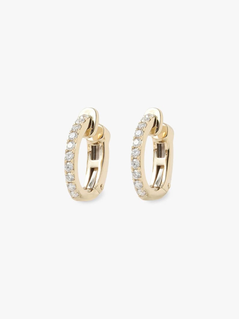 Huggie White Diamond Clip Earrings 詳細画像 yellow gold 1