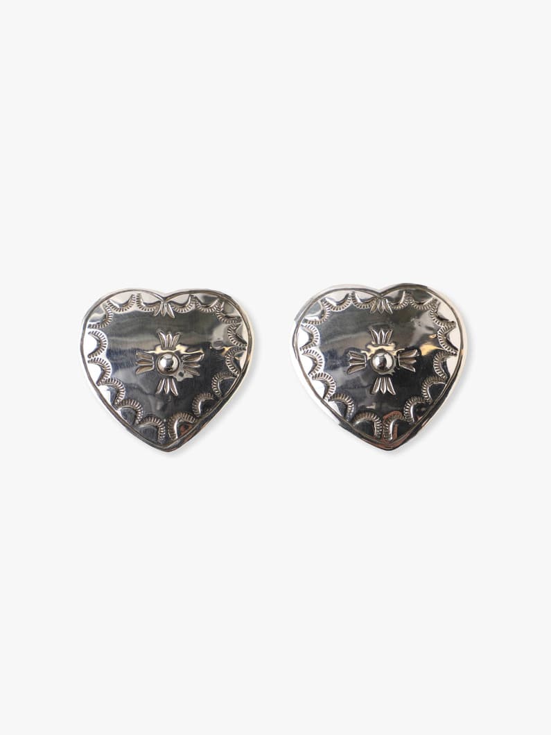 Silver 13G Heart Earrings 詳細画像 silver 2