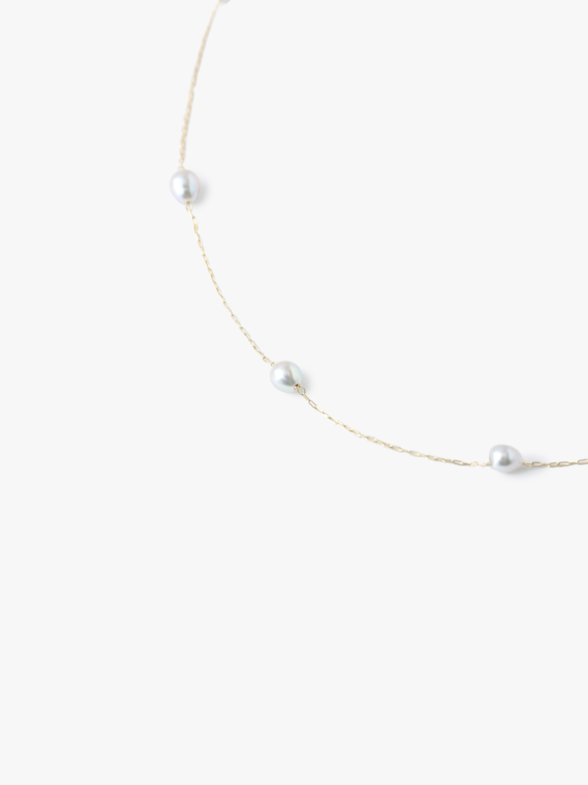 14kt Akoya Gray Pearl Adjustable Chain Necklace｜MIZUKI(ミズキ 