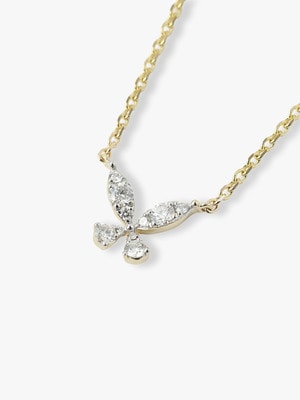 14kt Butterfly with White Diamond Necklace 詳細画像 yellow gold