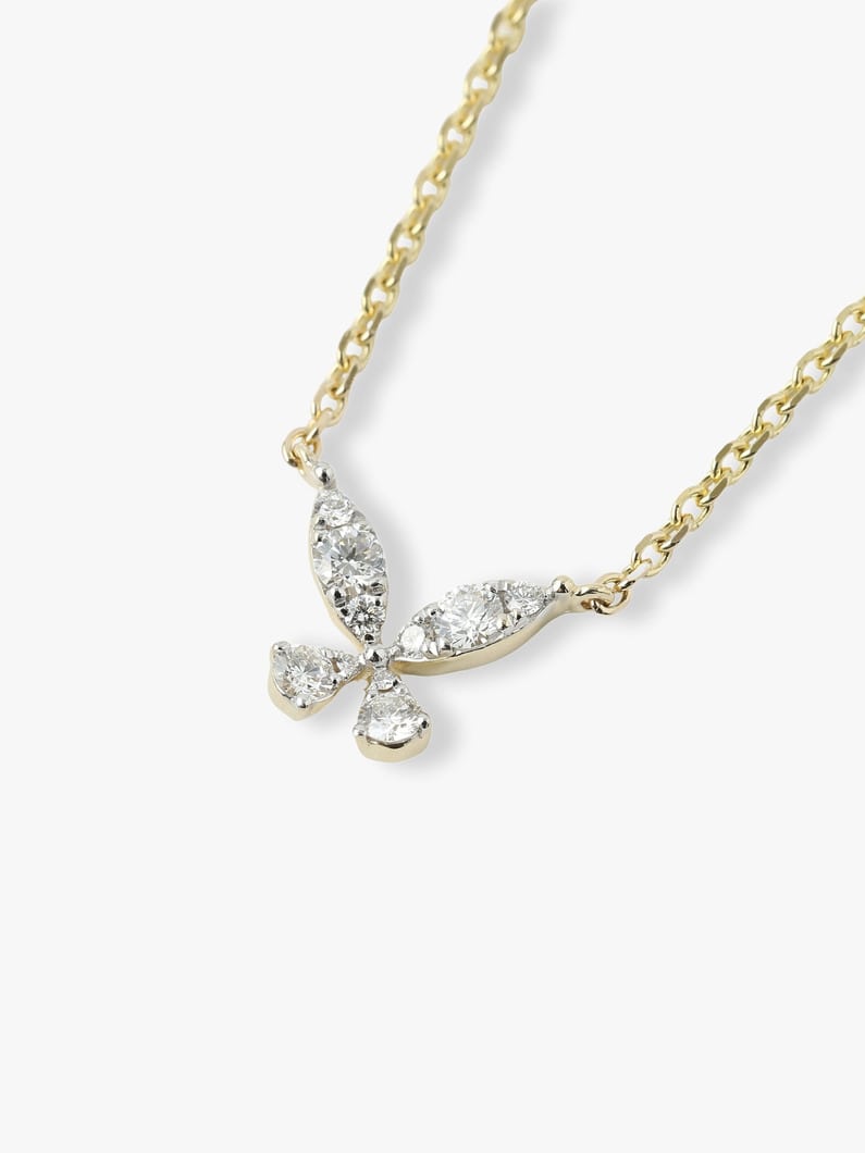 14kt Butterfly with White Diamond Necklace 詳細画像 yellow gold 1