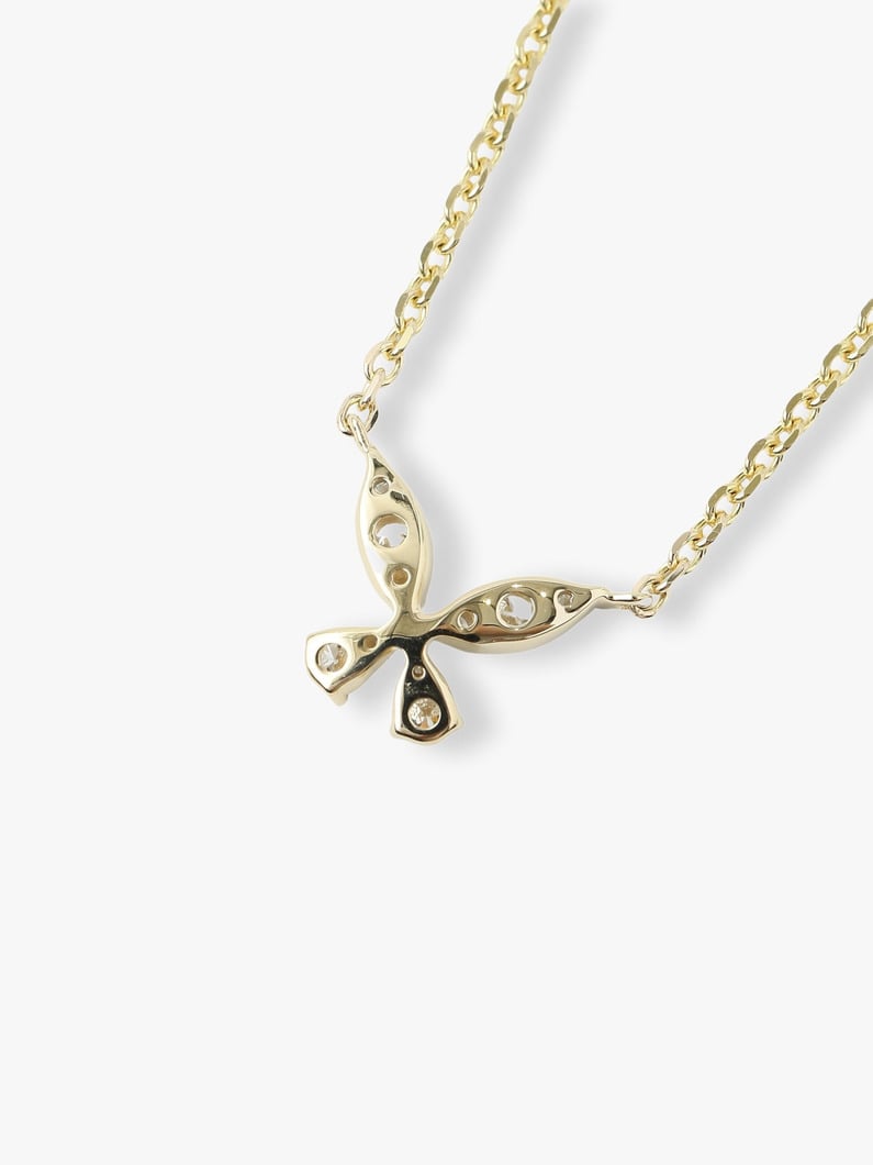 14kt Butterfly with White Diamond Necklace 詳細画像 yellow gold 3