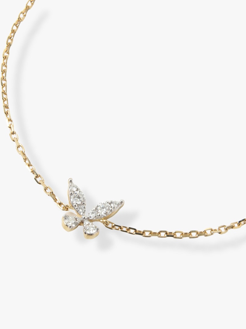 14K Butterfly White Diamond Bracelet 詳細画像 yellow gold 2
