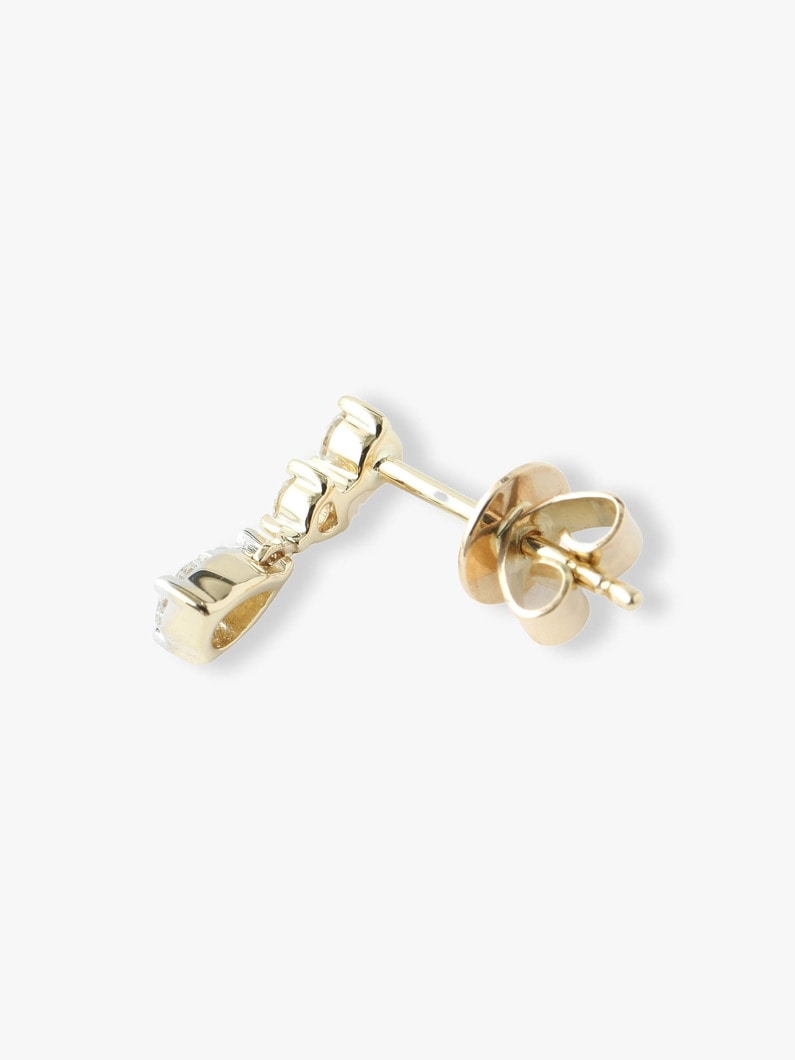 14kt Victoria P with White Diamond Pierced Earrings 詳細画像 yellow gold 3